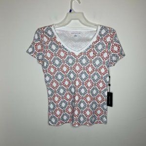 NWT Tommy Hilfiger Womens M White W Red/Blue Shirt